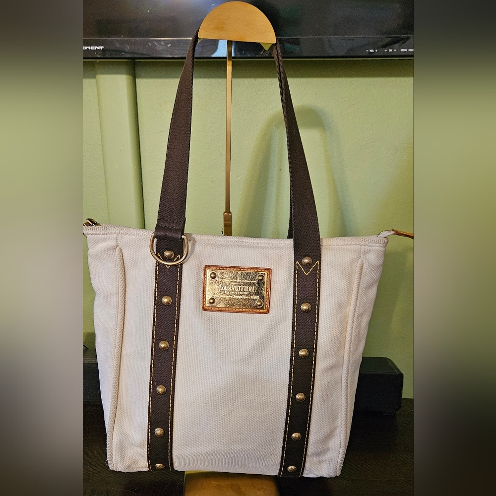 LOUIS VUITTON Antigua Cabas MM Authentic TOTE Shoulder Bag